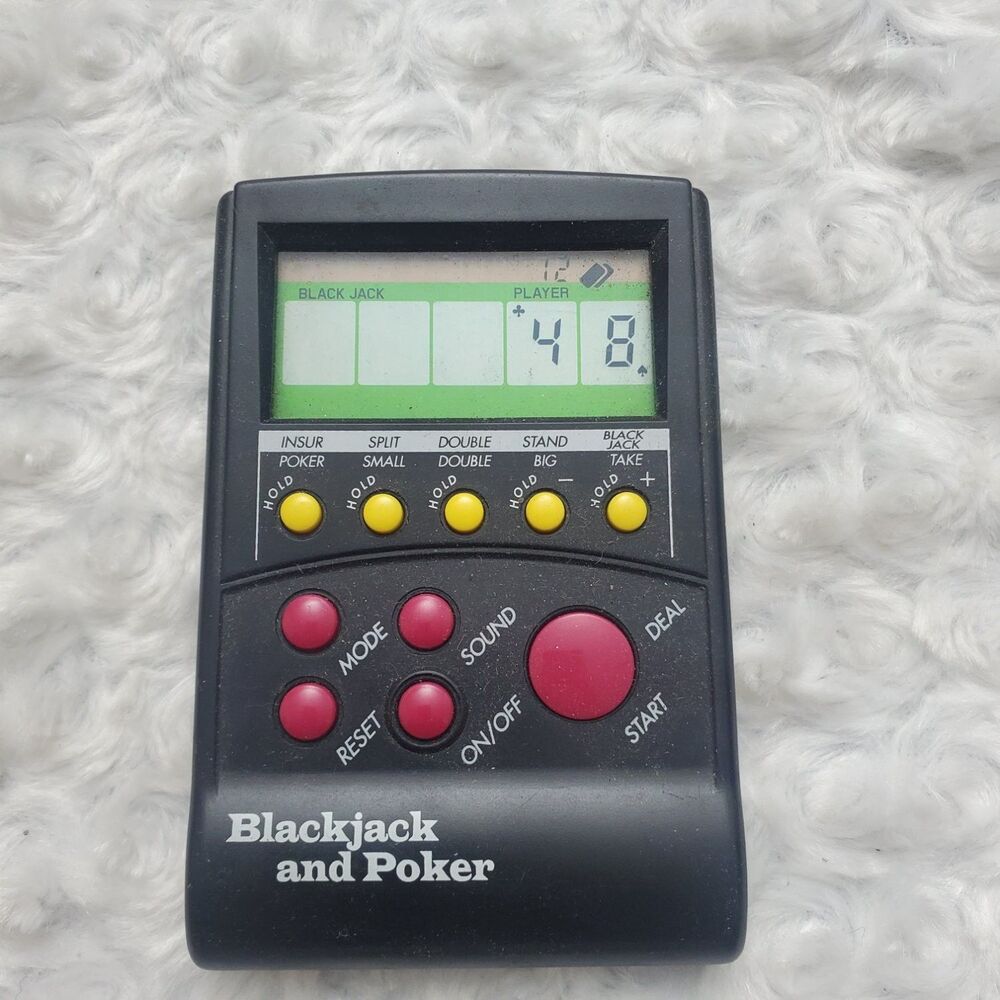 Vintage Blackjack and Poker Handheld Electronic Casino LCD Video Game Tested